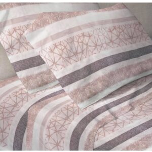 Spannbetttuch Rose Weiß und Lila