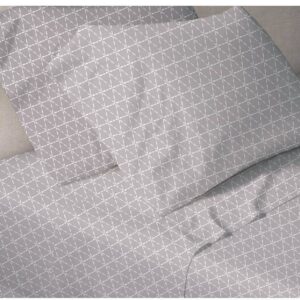 Spannbetttuch Grau Weiß