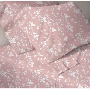 Spannbetttuch Rose mit weißen Blumen