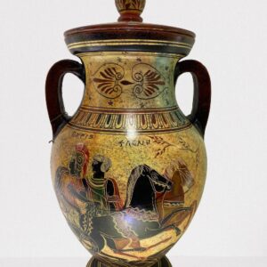 Griechische Keramik Vase 37 cm mit Deckel, Paris, Eleni, Athina, Poseidon