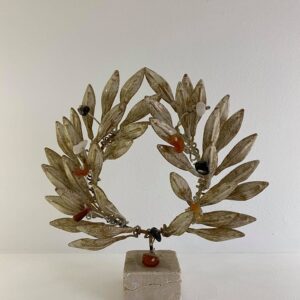 Dekoration Olivenzweig hausgemacht 20 x 20 cm Beige