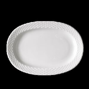 Platte oval 24 cm flach Semeli weiß