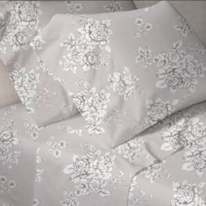 Spannbetttuch Grau Weiß