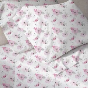 Spannbetttuch Menta Rose Druckstoff