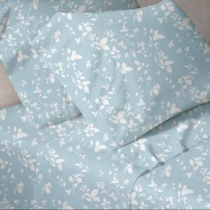 Spannbetttuch Menta Druckstoff Aqua