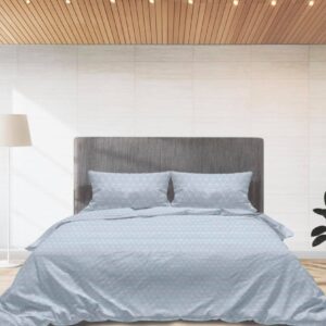 Spannbetttuch 100% Baumwolle Hell Blau Druckstoff