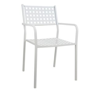 Gartenstuhl aluminium weiß 54x51x84 cm