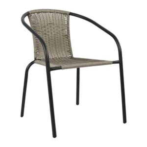 Gartenstuhl grau aluminium mit Wicker 53x58x76cm