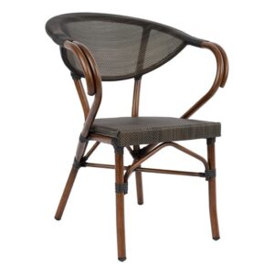 Gartenstuhl aluminium clay bamboo look braun 60,5x59x81cm