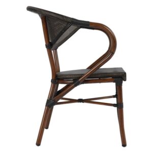 Gartenstuhl aluminium clay bamboo look braun 60,5x59x81cm