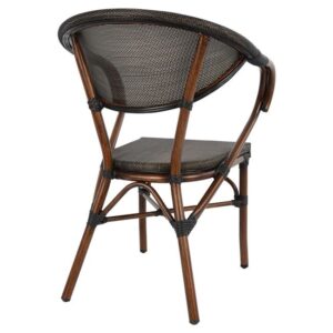 Gartenstuhl aluminium clay bamboo look braun 60,5x59x81cm