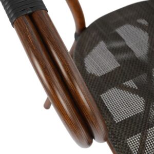 Gartenstuhl aluminium clay bamboo look braun 60,5x59x81cm