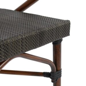 Gartenstuhl aluminium clay bamboo look braun 60,5x59x81cm