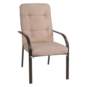 Gartenstuhl Aluminium braun mit Kissen(beige) 60Χ71Χ105 cm