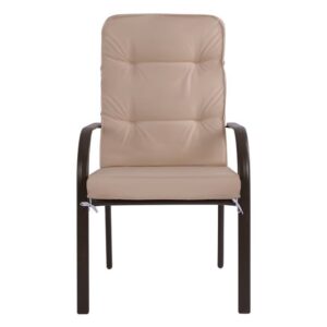 Gartenstuhl Aluminium braun mit Kissen(beige) 60Χ71Χ105 cm